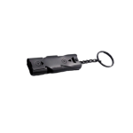 Portable emergency whistle, metal, model EW01, black color